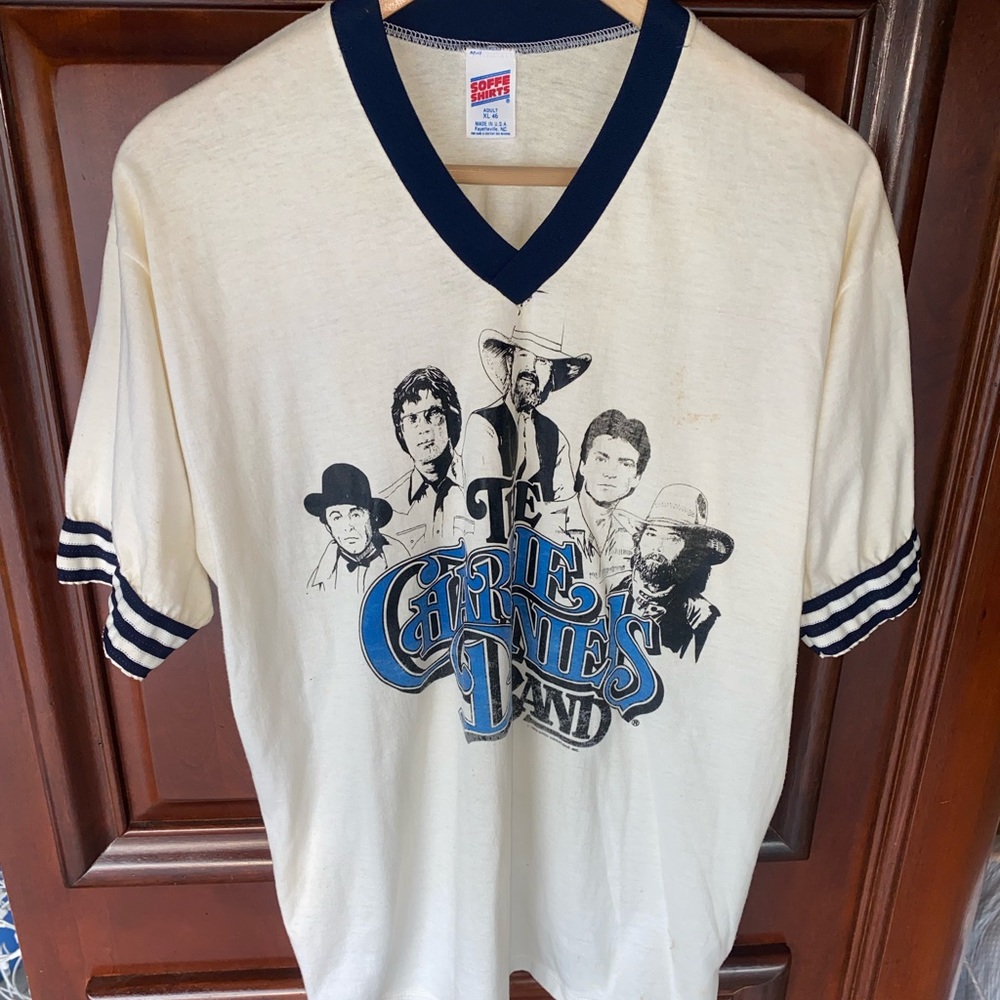 VTG The Charlie Daniels Band 80s Member Portraits Ringer tee made in U.S.A.